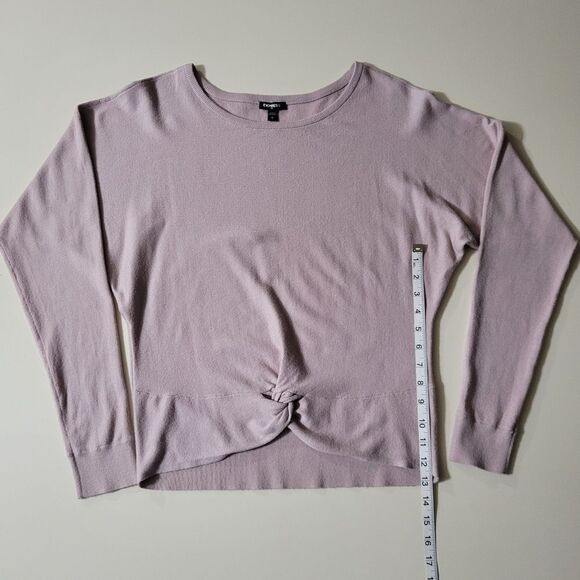 Express Pink Knotted Front Round Neck Dolman Sleeve Sweater - Picture 5 of 13